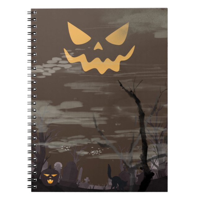 Spooky Halloween Graveyard Notebook (Front)