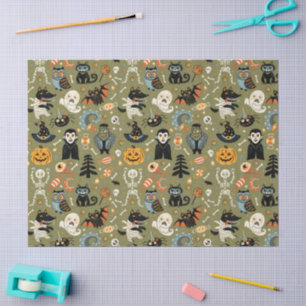 Spooky Halloween Green Tissue Paper