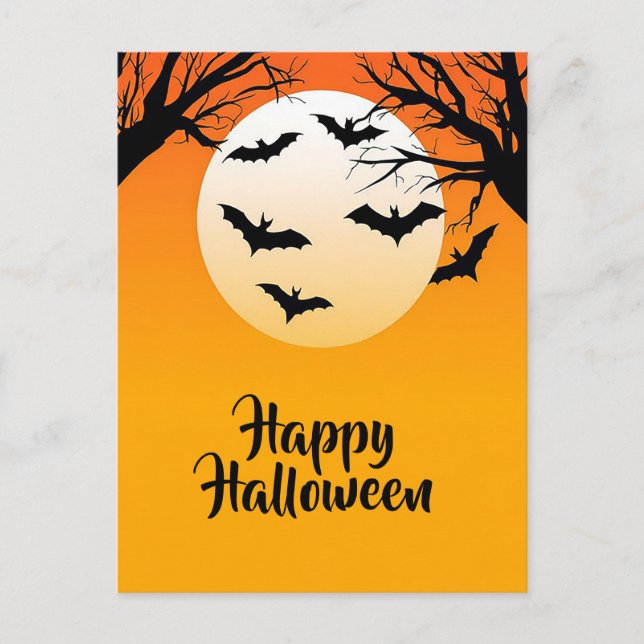 Spooky Halloween Greeting Postcard (Front)