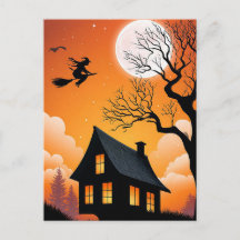 Spooky Halloween Greeting Postcard