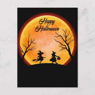 Spooky Halloween Greeting Postcard