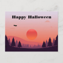 Spooky Halloween Greeting Postcard