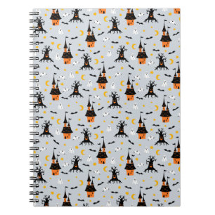 Spooky Halloween Grey Notebook
