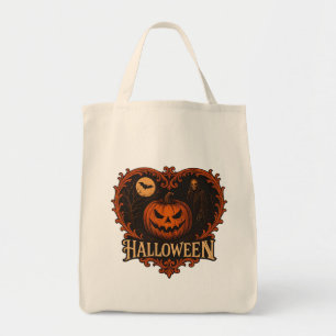 Spooky Halloween Grocery Tote Bag Reusable Trick