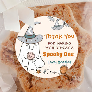 Spooky Halloween Groovy Cute Birthday Party Classic Round Sticker