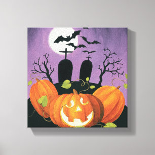 Spooky Halloween Haunted House Canvas Print