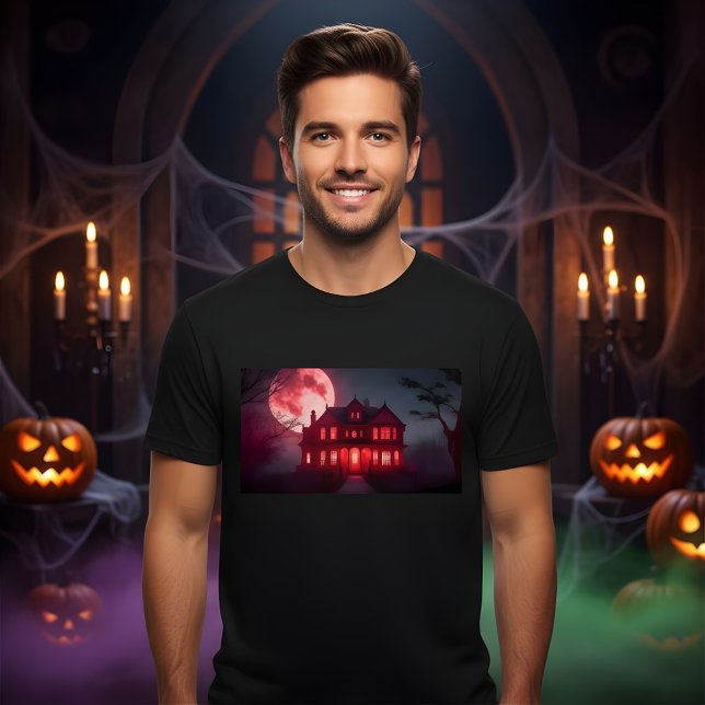 Spooky Halloween Haunted House Design T-Shirt (Creator Uploaded)