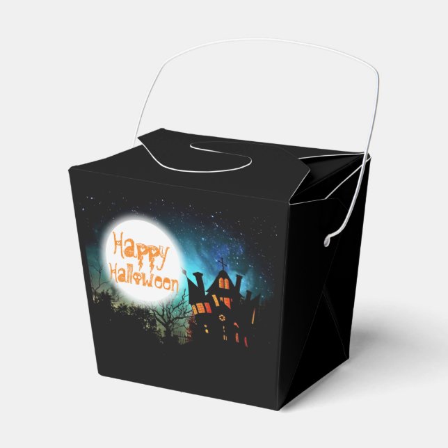 Spooky Halloween Haunted House Favour Box (Front Side)