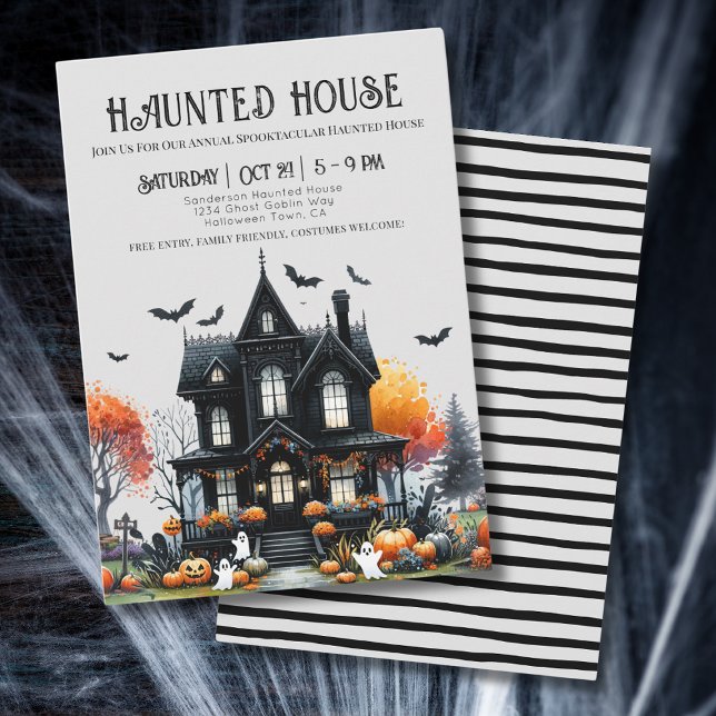 Spooky Halloween Haunted House Invitation (Spooky Halloween Haunted House Invitation)