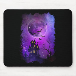 Spooky Halloween Haunted House Ts And Blood Moon S Mouse Mat