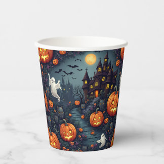 Spooky Halloween Haunted Night Paper Cup