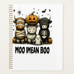 Spooky Halloween Highland Cow Planner