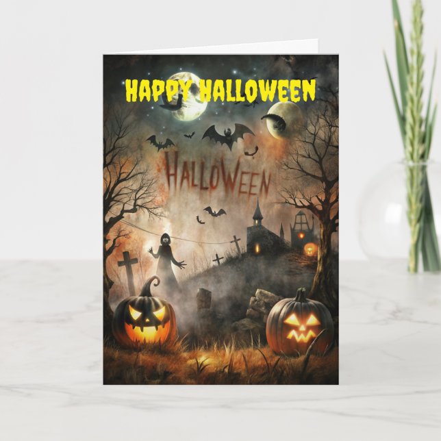 Spooky Halloween Holiday Card (Front)