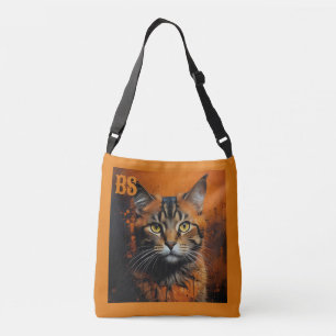 Spooky Halloween horror cat in Disguise Crossbody Bag