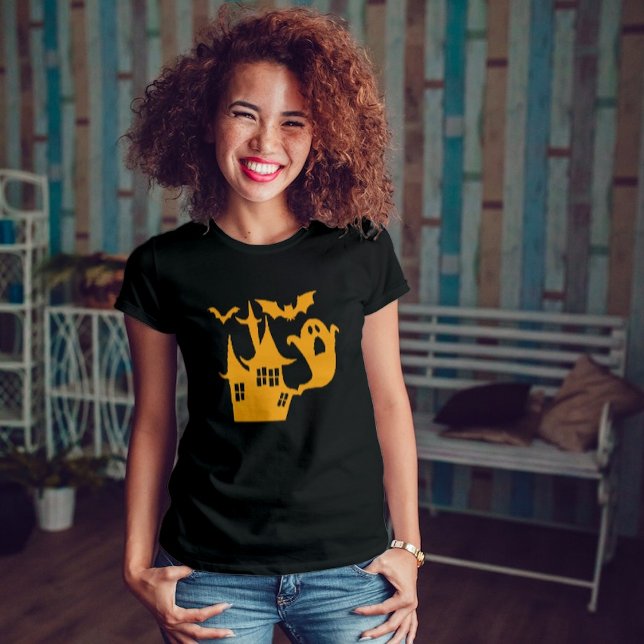 Spooky Halloween House Orange Graphic T-Shirt (Creator Uploaded)
