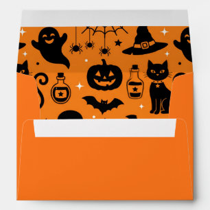 Spooky Halloween Icon Pattern Lined Envelope