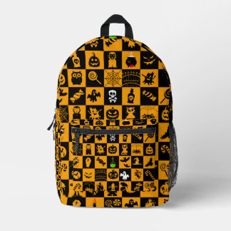 Spooky Halloween Icons Pattern Printed Backpack