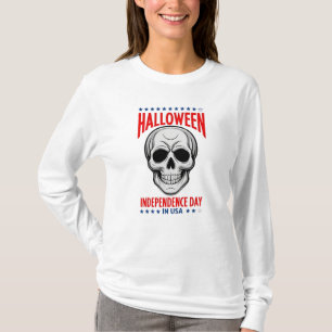 Spooky Halloween Independence Day In USA T-Shirt