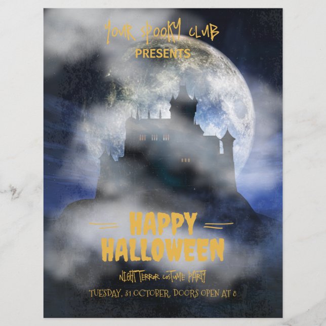 Spooky Halloween Invitation, Boo Halloween Party  Flyer (Front)