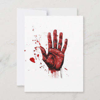 SPOOKY HALLOWEEN INVITATION CARD BLOODY RSVP