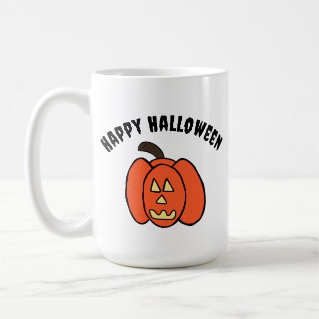 Spooky Halloween Jack o Lantern Coffee Mug (Left)