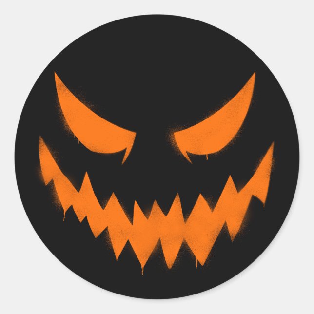 Spooky Halloween Jack-O'-lantern Face Sticker (Front)