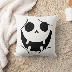 Spooky Halloween jack-o-lantern pumpkin face Cushion