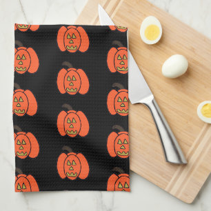 Spooky Halloween Jack o Lanterns Tea Towel