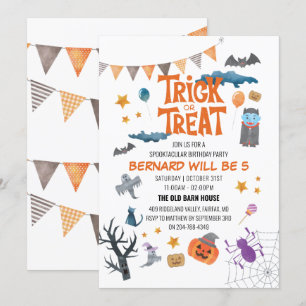Spooky Halloween Kids Birthday Party Invitation