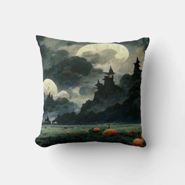 Spooky Halloween Landscape Cushion (Front)