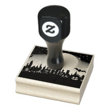 Spooky Halloween Landscape Ink Stamp