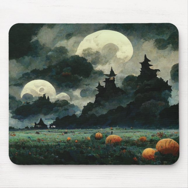 Spooky Halloween Landscapes Mouse Mat (Front)