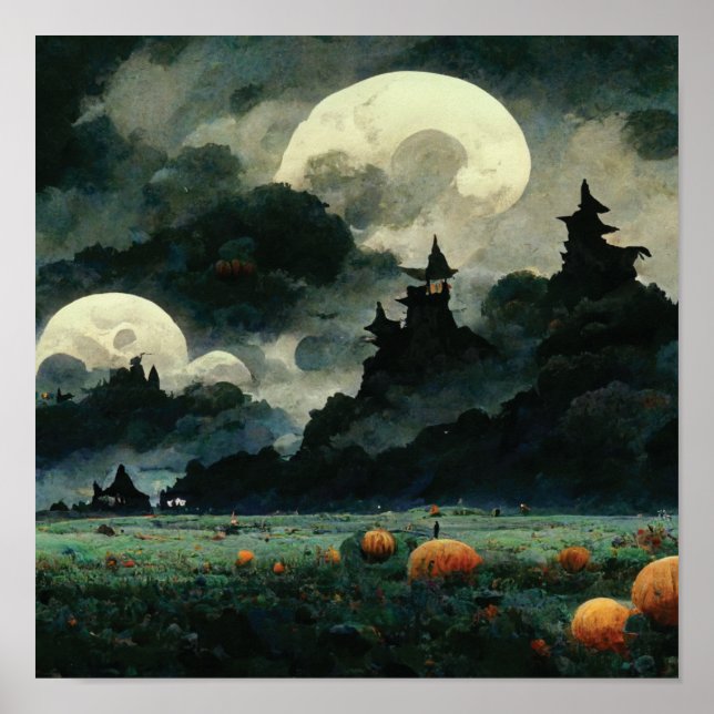 Spooky Halloween Landscapes Poster (Front)