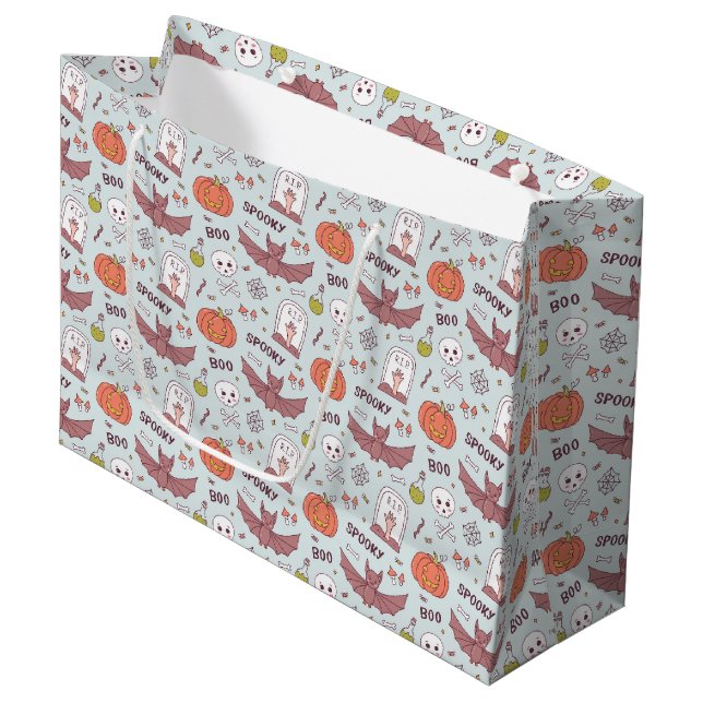 Spooky Halloween Large Gift Bag (Front Angled)