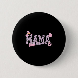 Spooky Halloween Mama Varsity Mom Pastel Pink Pump 6 Cm Round Badge