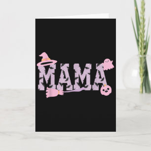 Spooky Halloween Mama Varsity Mom Pastel Pink Pump Card