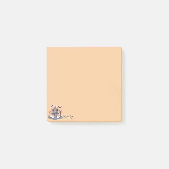 Spooky Halloween Mansion Tan Post-it Notes (Front)