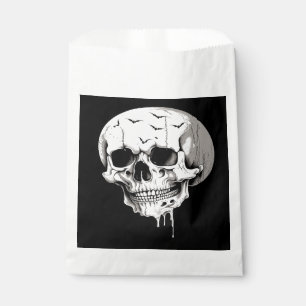 Spooky Halloween Melting Cranium With Bat Imagery Favour Bags