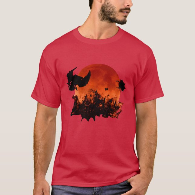 Spooky halloween moon boy T-Shirt (Front)