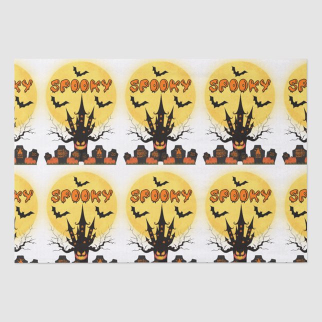 Spooky Halloween Moon Tissue Paper (Front)