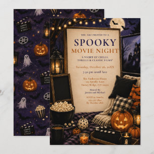 Spooky Halloween Movie Night Invitation