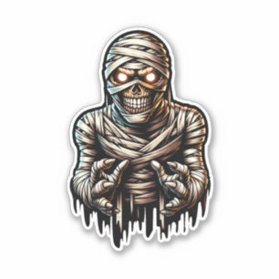 Spooky Halloween Mummy Monster Sticker