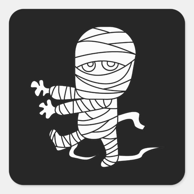 Spooky Halloween mummy Square Sticker (Front)