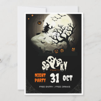 Spooky Halloween Night Party Flyer Invitation