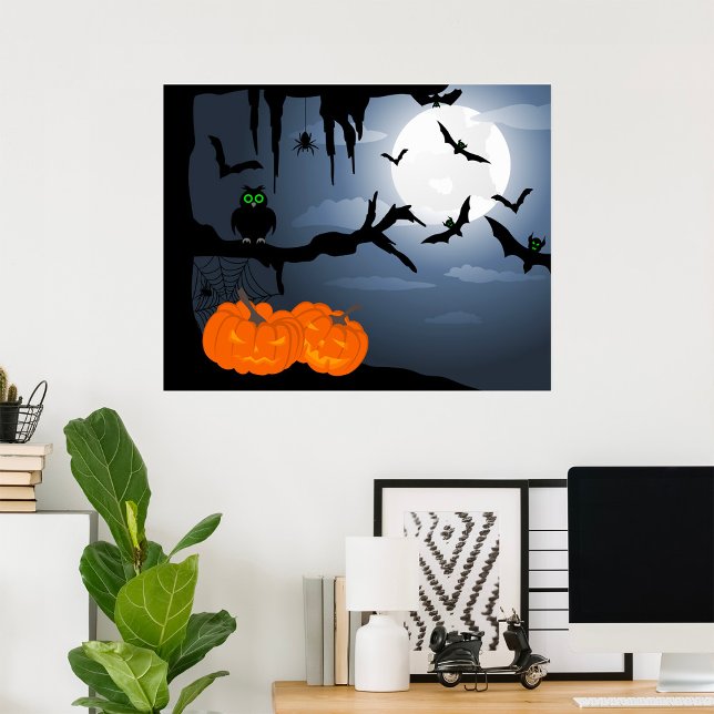 Spooky Halloween Night Scene  Poster (Creator Uploaded)
