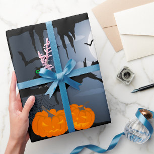 Spooky Halloween Night Scene  Wrapping Paper
