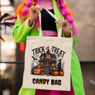 Spooky Halloween night with ghosts and pumpkins Tote Bag
