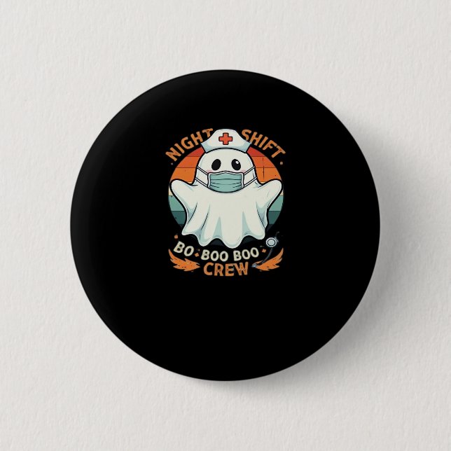Spooky Halloween Nurse Funny Ghost Costume Boo Boo 6 Cm Round Badge (Front)