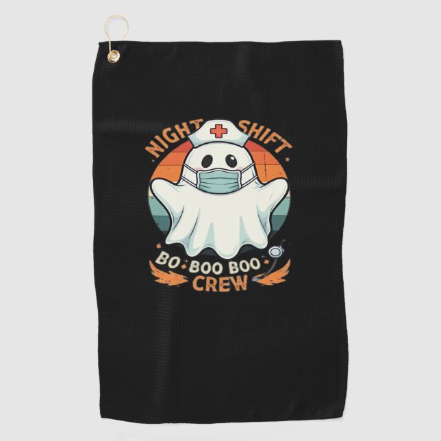 Spooky Halloween Nurse Funny Ghost Costume Boo Boo Golf Towel (Front)