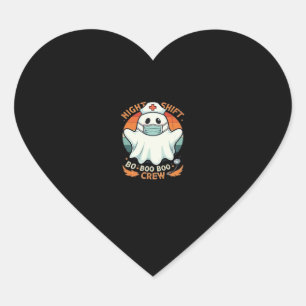 Spooky Halloween Nurse Funny Ghost Costume Boo Boo Heart Sticker